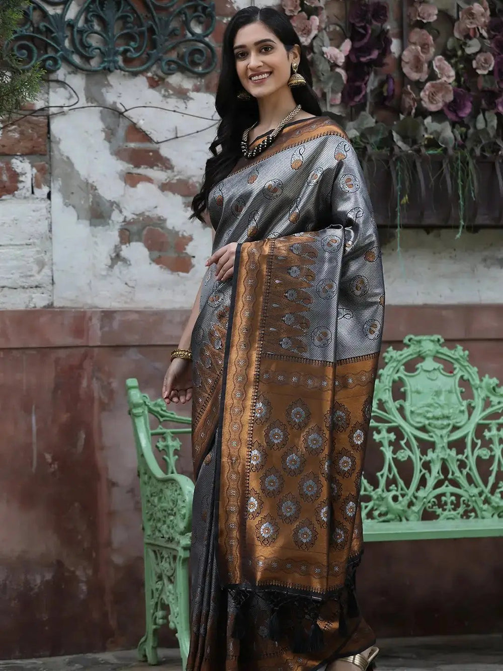 Kanjivaram Silk Saree With Zari Work 