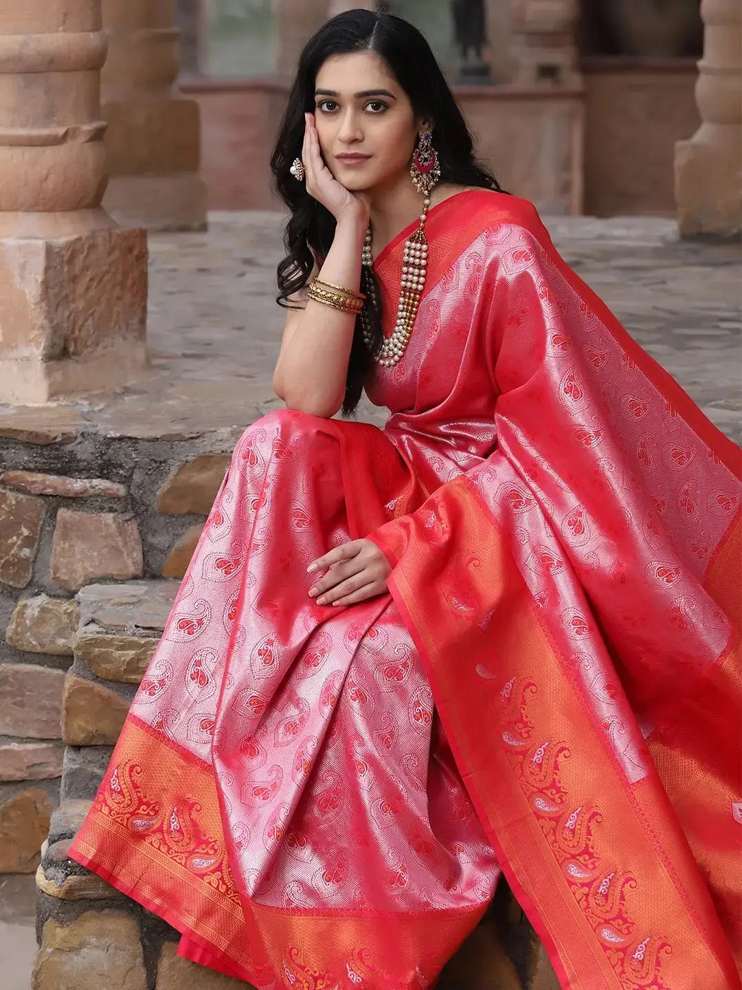 Kanjivaram Silk Saree With Zari Work