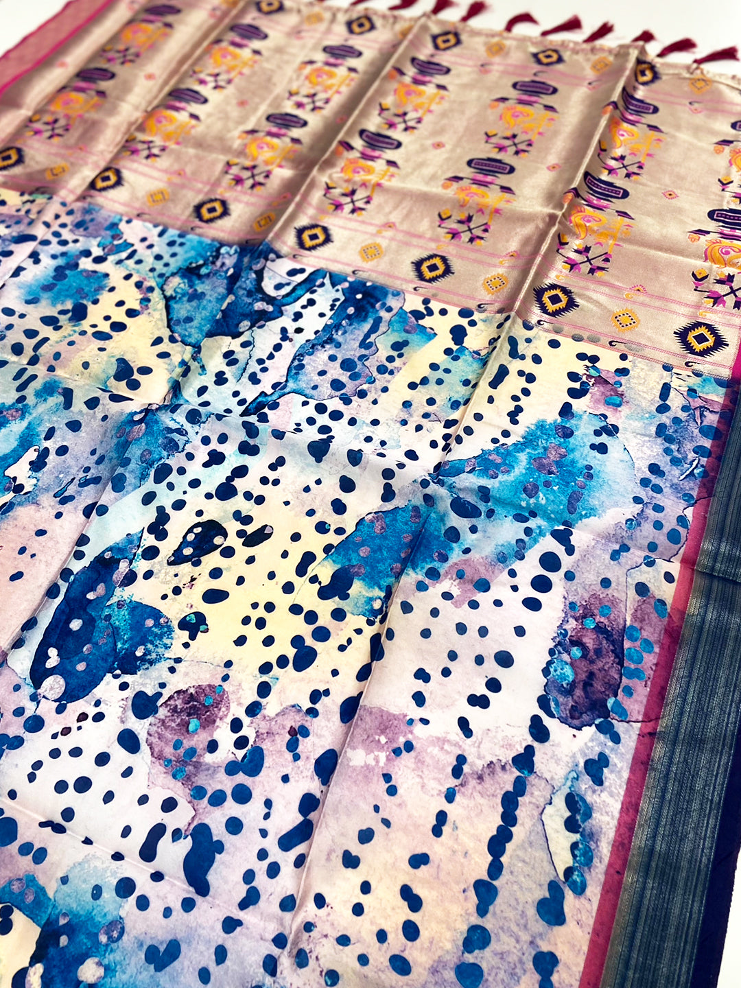 Multi Geometric Floral Pallu Saree