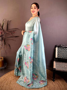 Radiant Applique Pearl Embroidered Saree