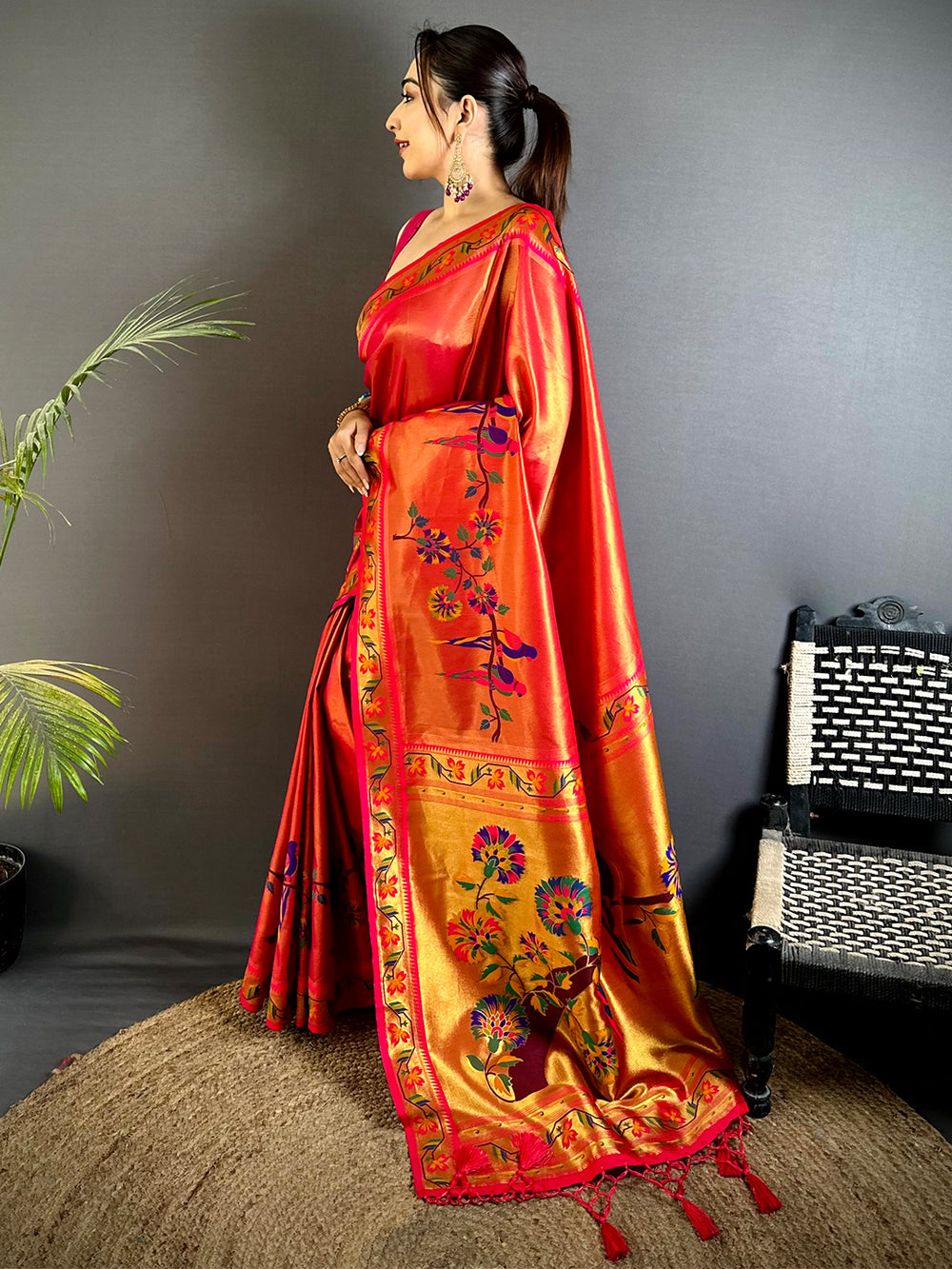 Majestic Minakari Paithani Tissue Saree