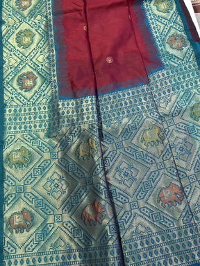 Radiance Red Silk Zari Weaving Saree