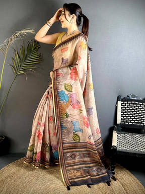 Opulent Pichwai Linen Tissue Saree