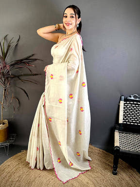 Stylish Mul Cotton Floral Weaving Saree