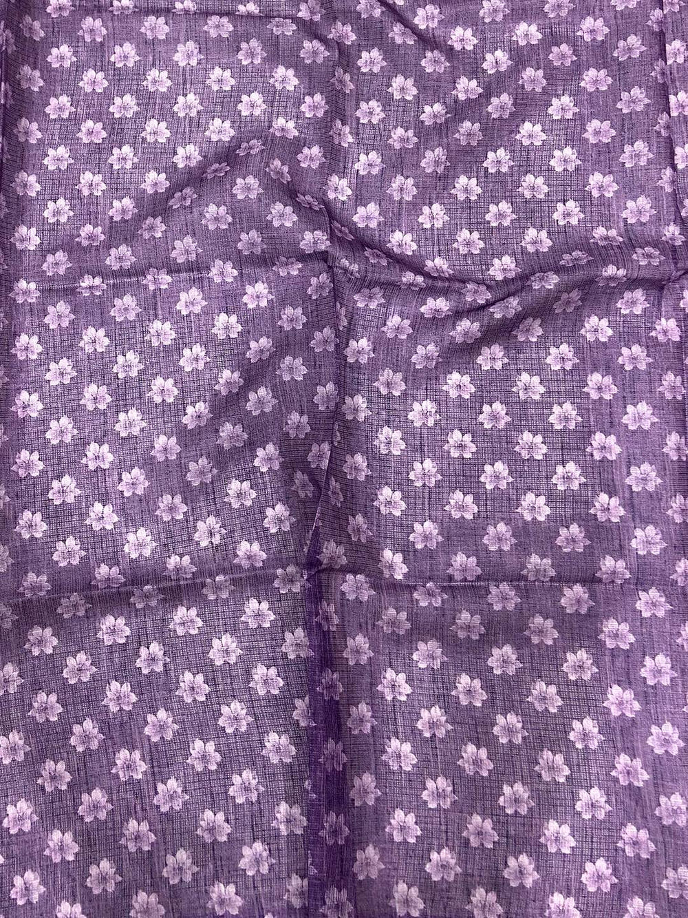 Lavender Kota Doriya Floral Cut Work Saree