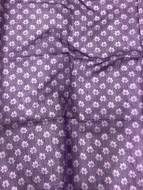 Lavender Kota Doriya Floral Cut Work Saree
