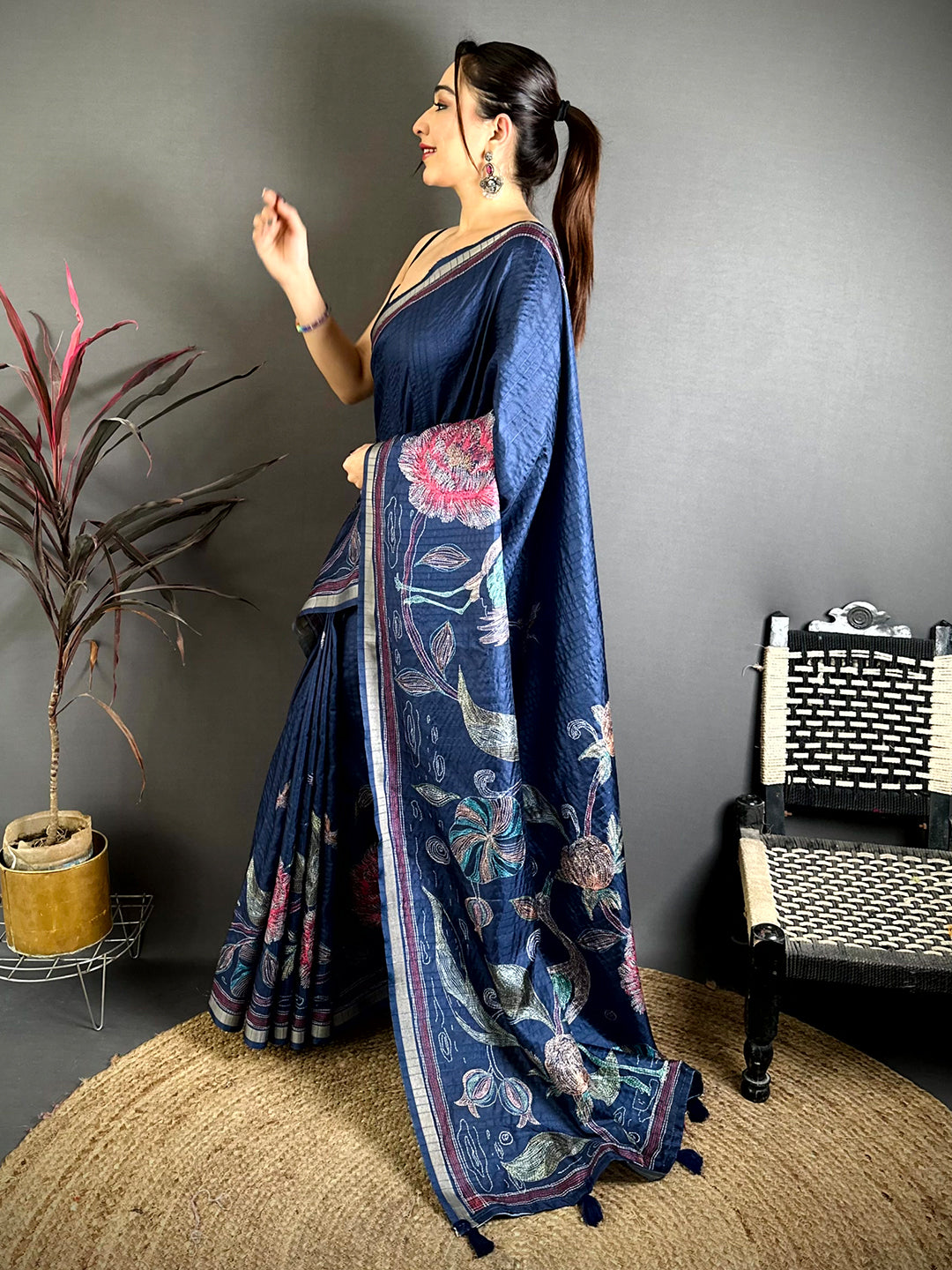 Tradition Soft Tussar Ghicha Katha Saree