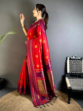 Elephant Zari Banarasi Soft Silk Saree


