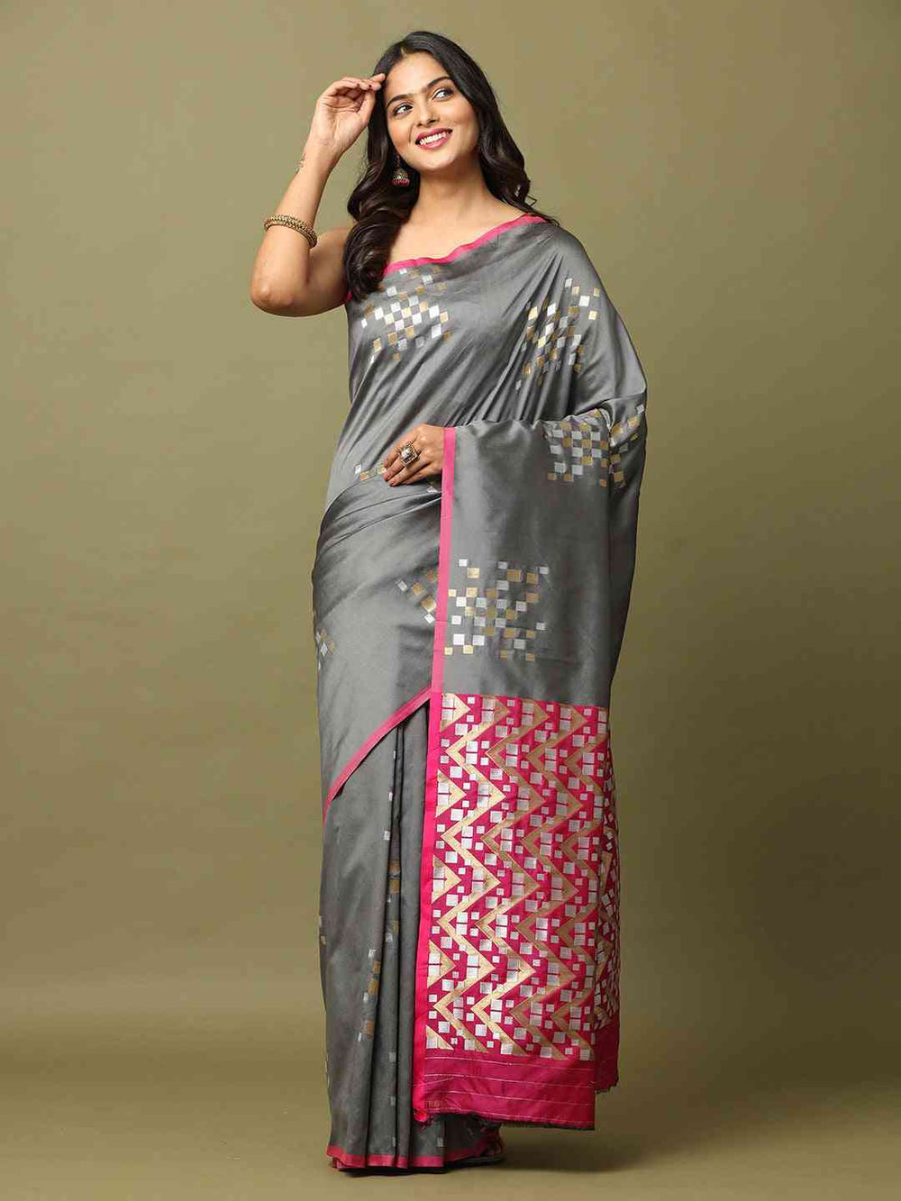  Pure Banarasi Katan Silk Kanchi Zari Weaving Saree