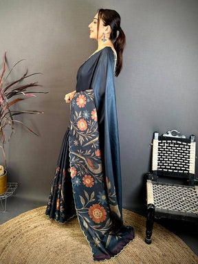 Premium Celebrity Tussar Kalamkari Saree

