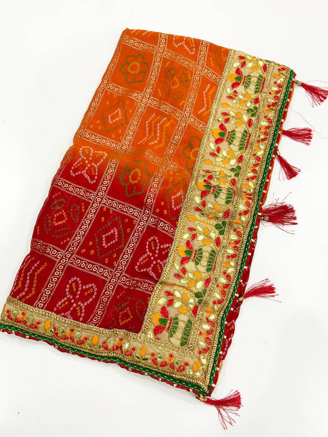 Charming Foil Bandhani Print Saree