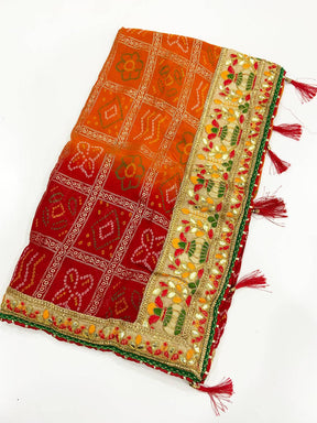 Charming Foil Bandhani Print Saree