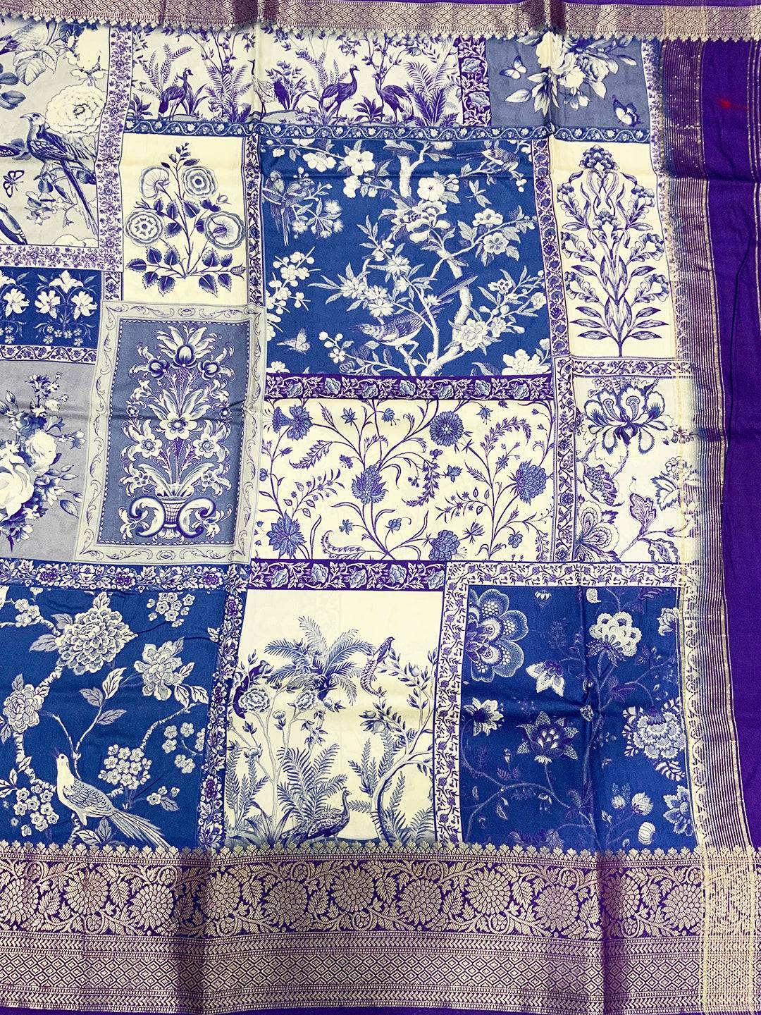 Vibrant Grace Kalamkari Block Viscose Saree
