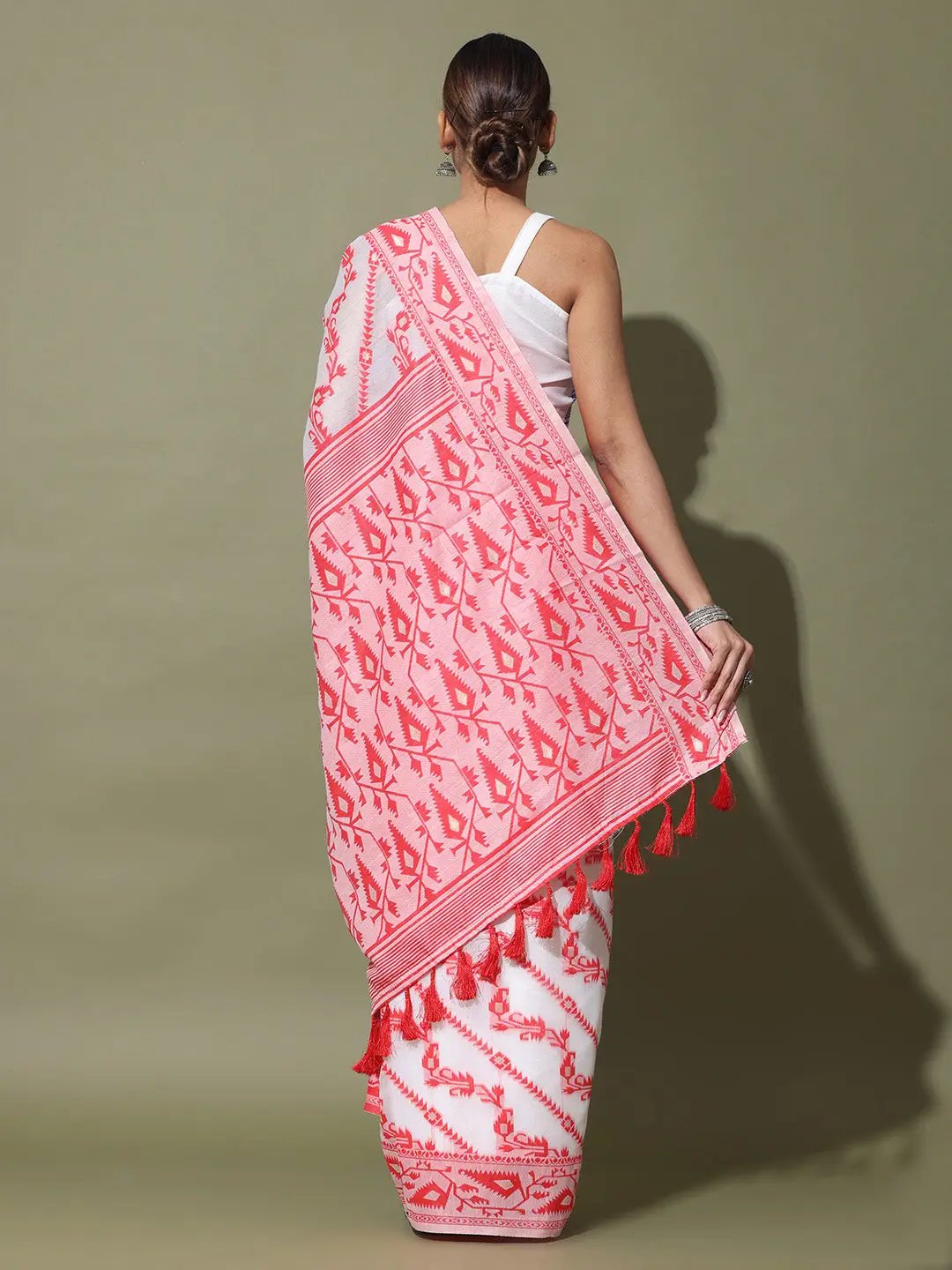  Dhakai Jamdani Cotton Silk Saree