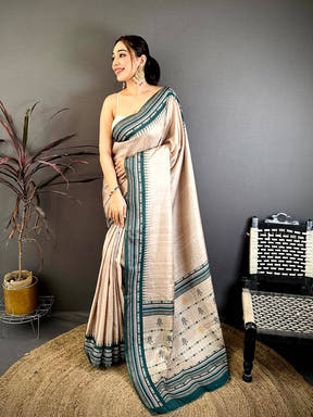 Royal Tribal Border Soft Zarna Silk Saree