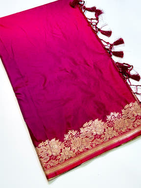 Vibrant Ombre Weaving Mashru Silk Saree