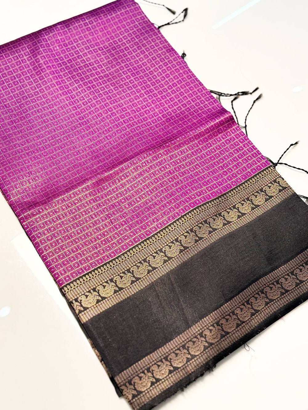 Magenta Banarasi Katan Silk Saree