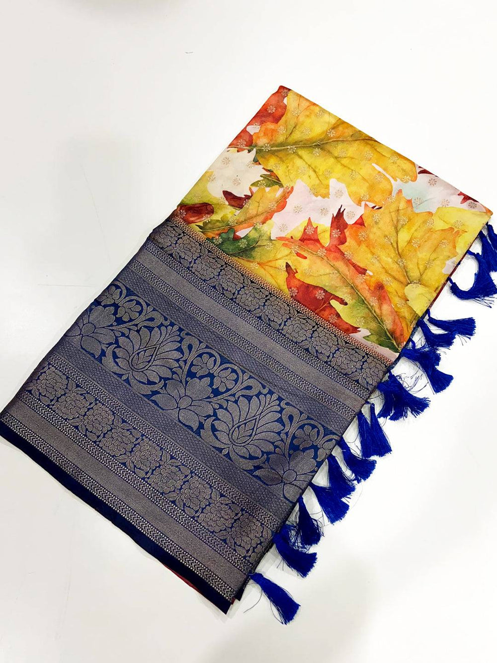 Regal Banarasi Floral Print Saree