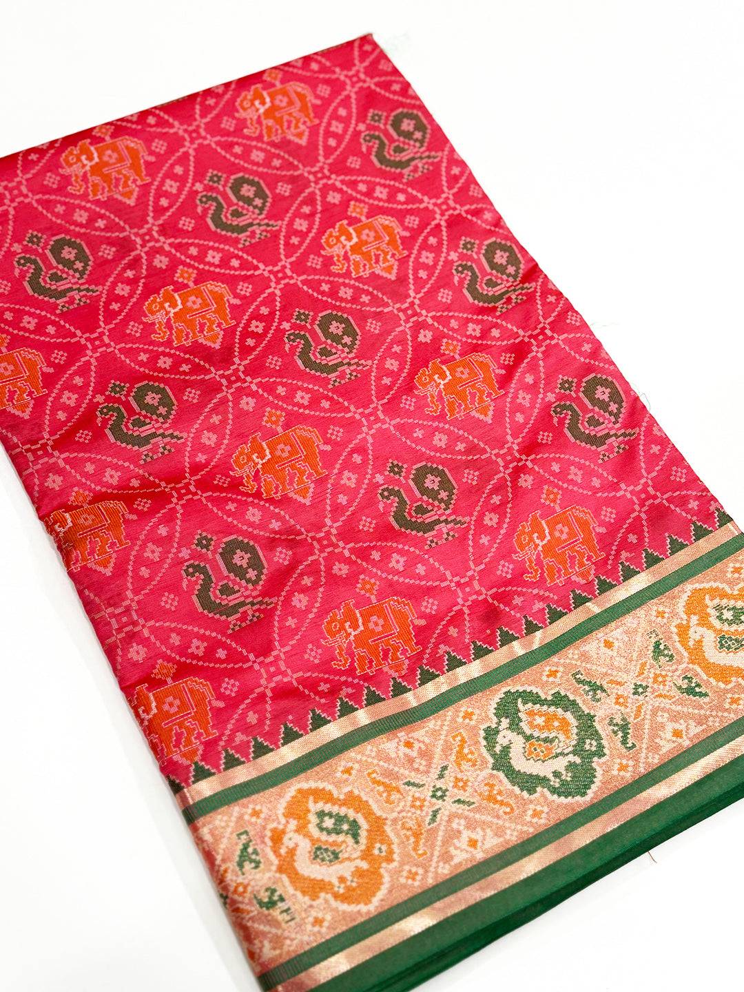 Elegant Gajri Pochampally Patola Silk Saree