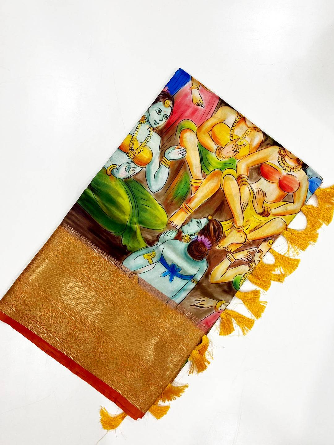 Enchanting Banarasi Silk Kalamkari Pattern Saree