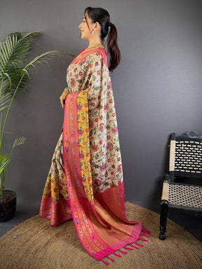 Radiance Kalamkari Printed Tissue Saree

