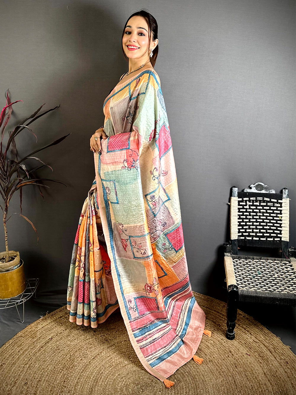 Royal Ghicha Weave Kalamkari Saree