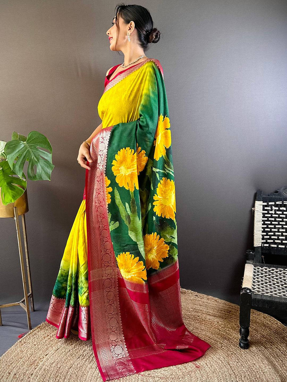 Majestic Zari Blossom Dola Silk Saree