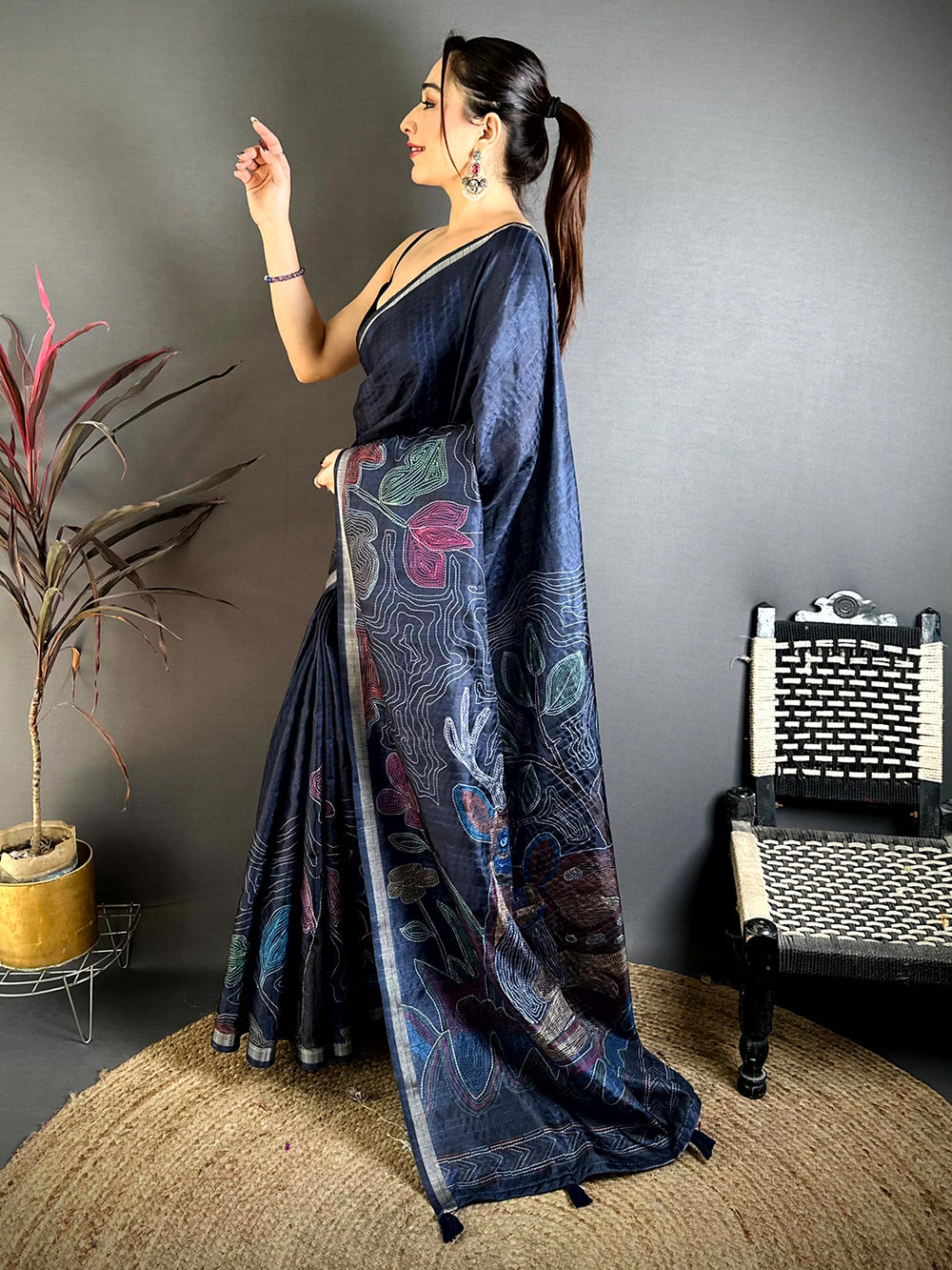 Regal Tussar Ghicha Katha Art Saree