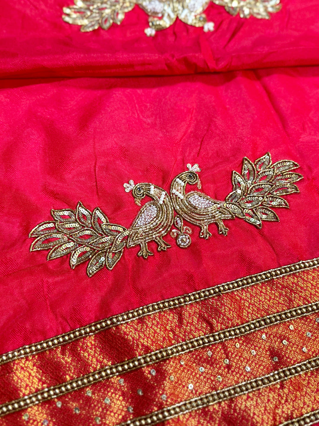 Brown Soft Silk Kanjivaram Saree With Maggam Blouse