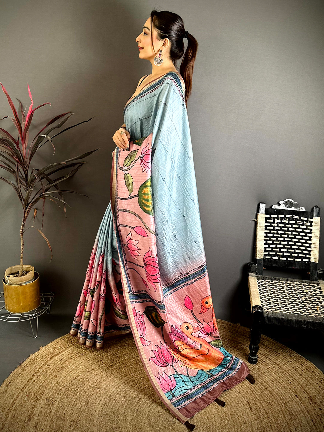 Regal Madhubani Katha Effect Tussar Saree