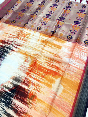 Radiant Multi Geometric Floral Pallu Saree
