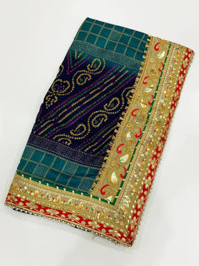 Celebrity Chinnon Chiffon Bandhej Saree