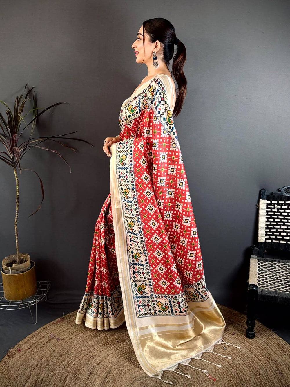 Stylish Soft Kanchi Silk Digital Patola Saree