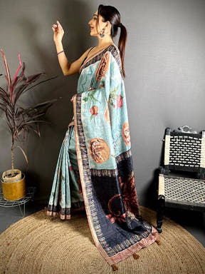 Tradition Soft Tussar Kalamkari Saree