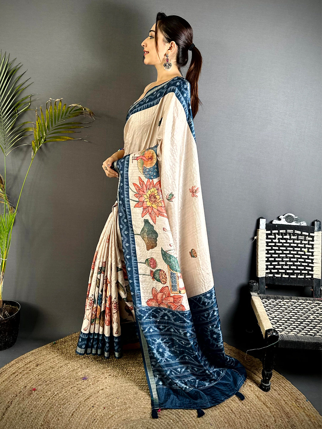 Regal Slub Ghicha Tussar Saree