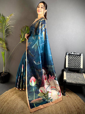 Artistic Poster Art Abstract Tussar Saree