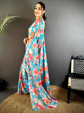 
Elegant Swarovski Chinnon Floral Saree