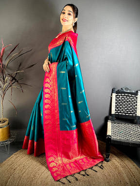 Heritage Gold Banarasi Silk Saree