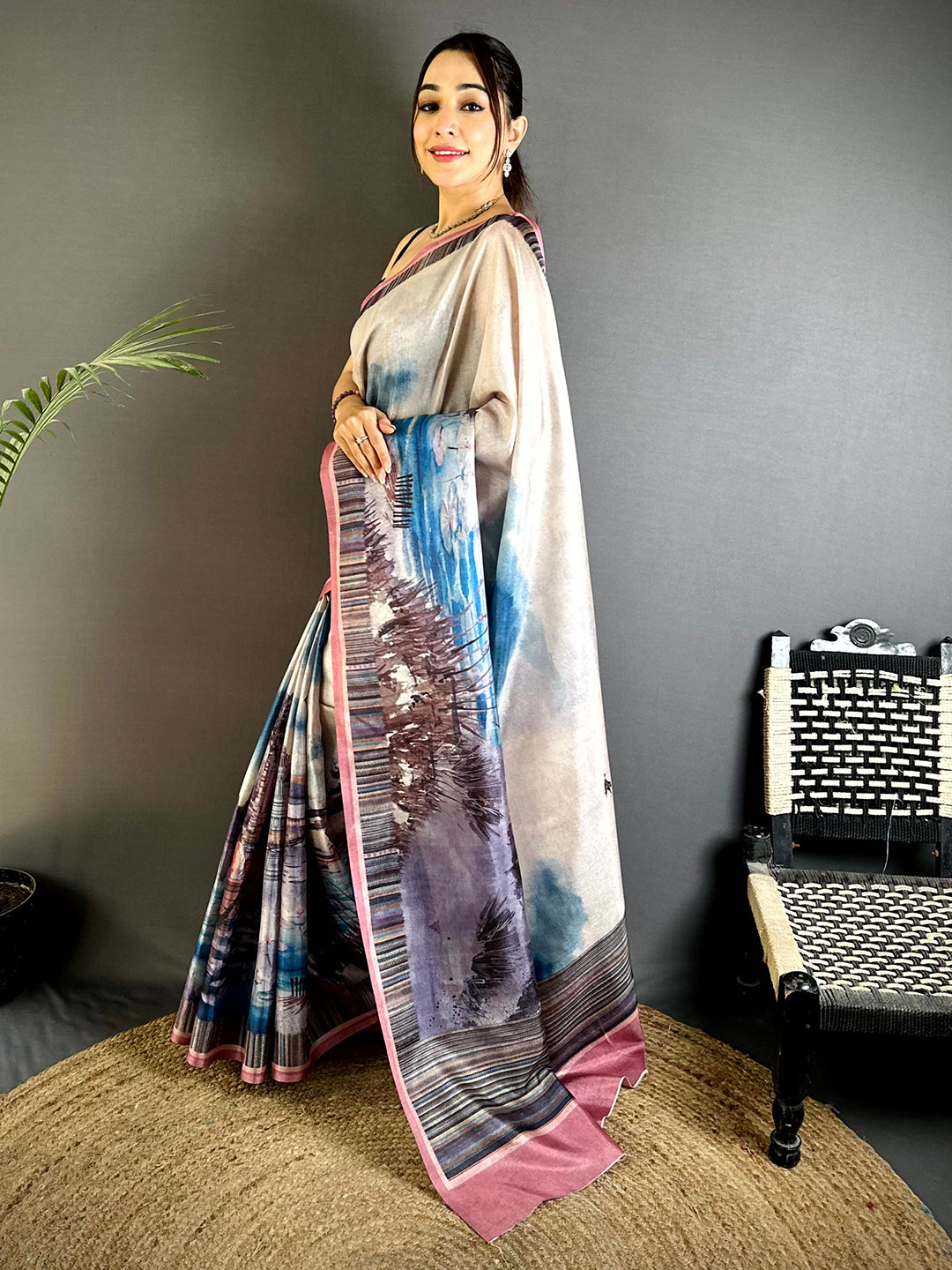 Heritage Japanese Poster Tussar Saree