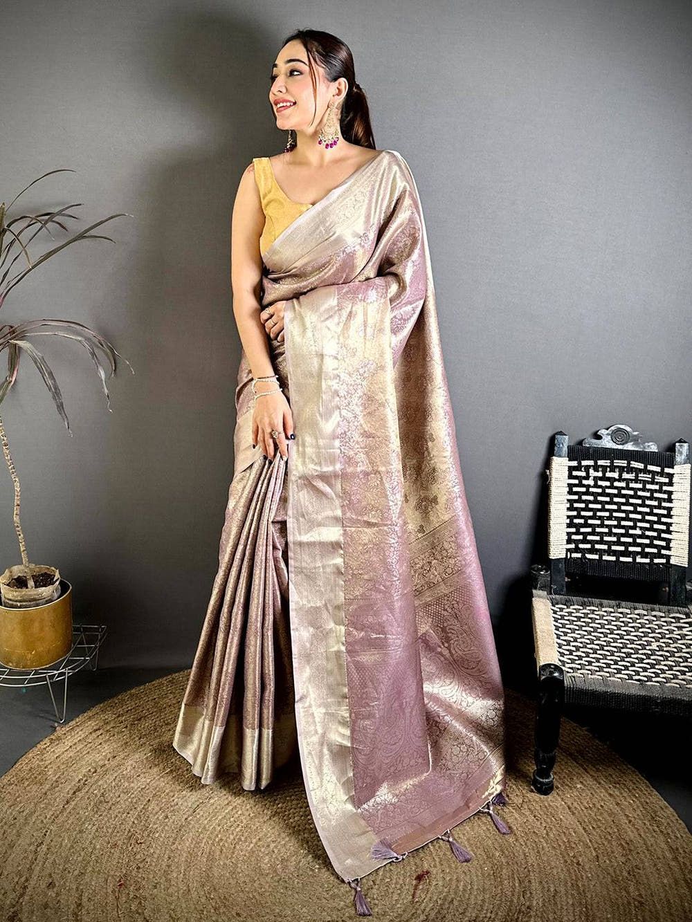 Celebrity Kanjivaram Woven Tissue Saree
