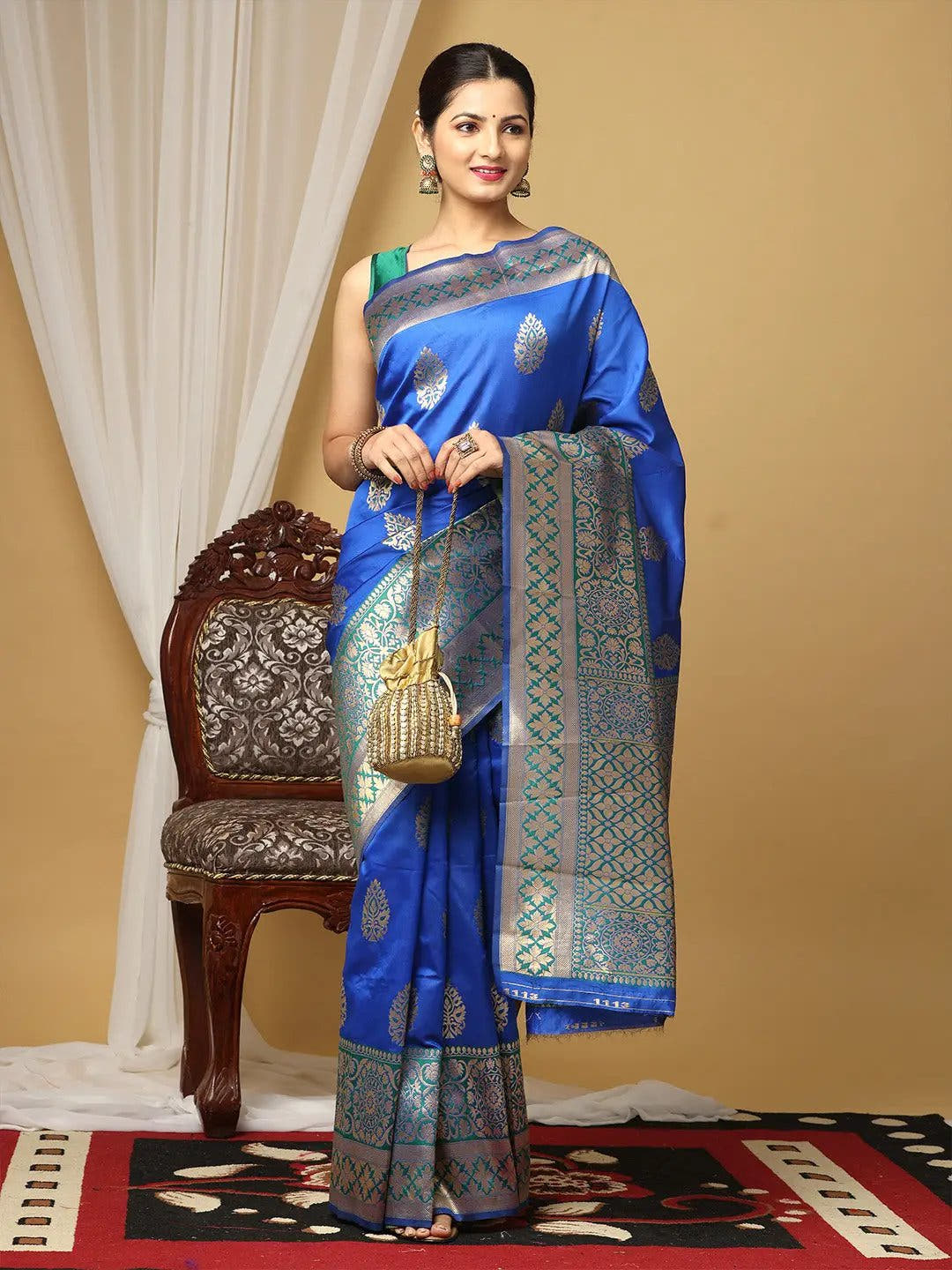 Banarasi Katan Silk Saree With Zari Butti