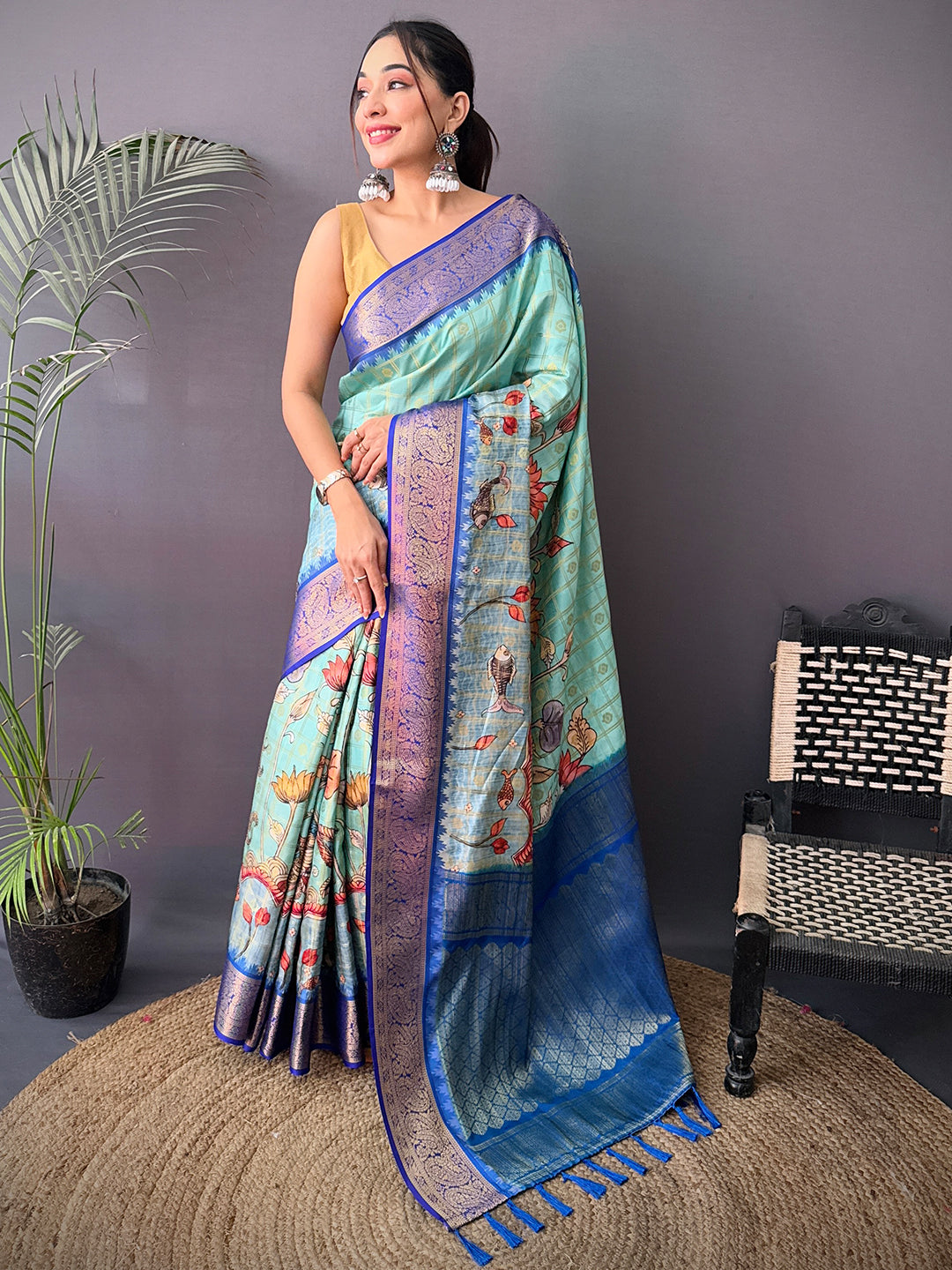Heritage Banarasi Kovai Rettapet Border Saree