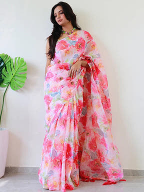 Bollywood Multy Colored Print Elevate Style Saree 