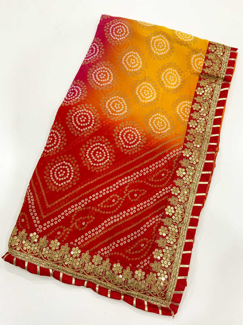 Chinnon Charm Bandhej Print Saree