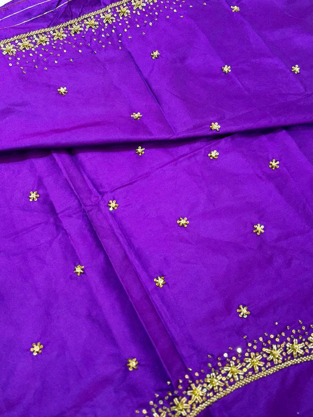 Geometrical Design Kanjivaram Silk Saree With Maggam Blouse
