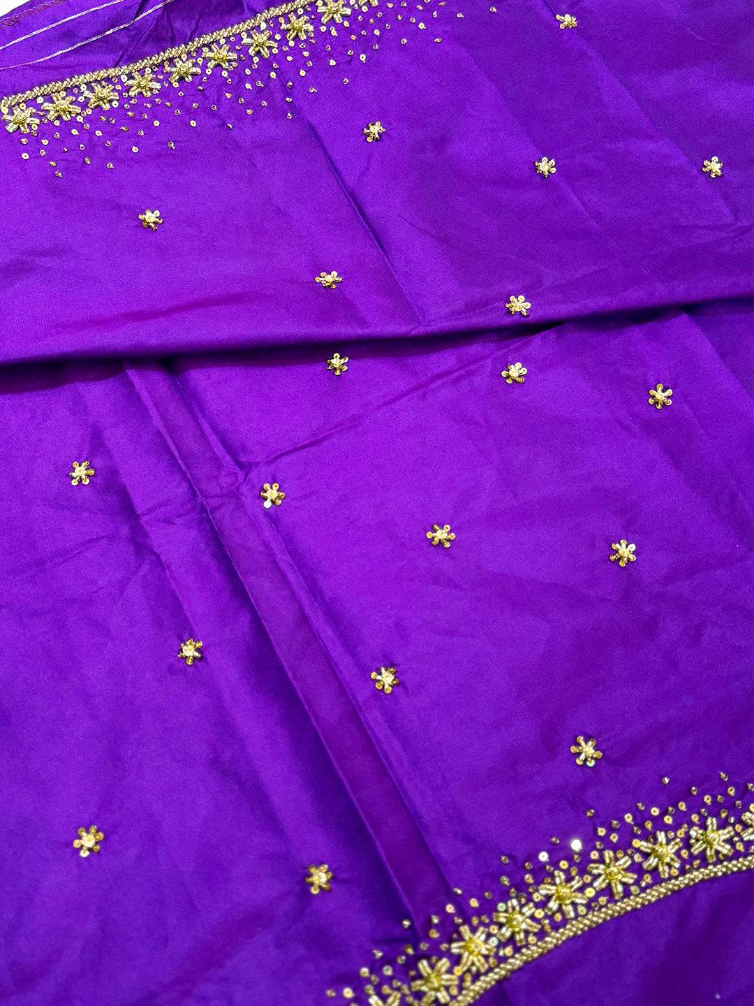 Geometrical Design Kanjivaram Silk Saree With Maggam Blouse