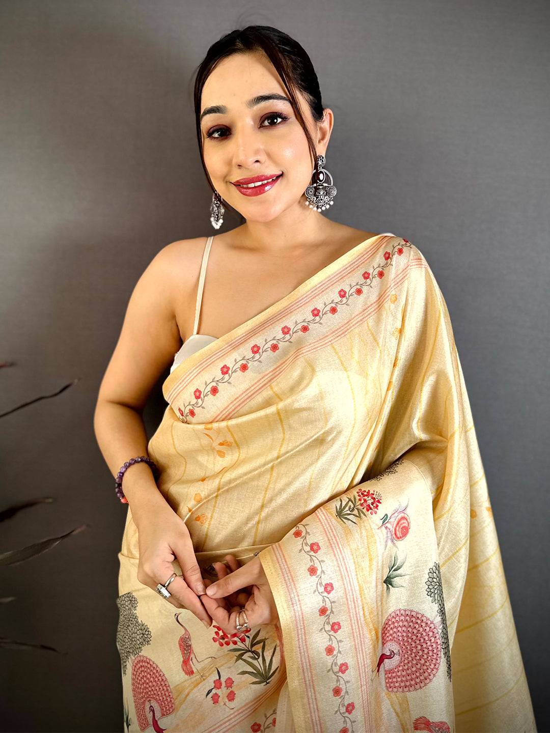 Royal Pichwai Peacock Tussar Saree