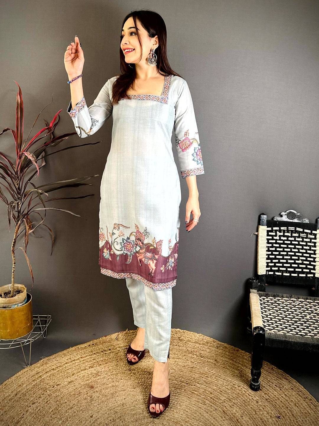 Classic Kalamkari Square Neck Kurti