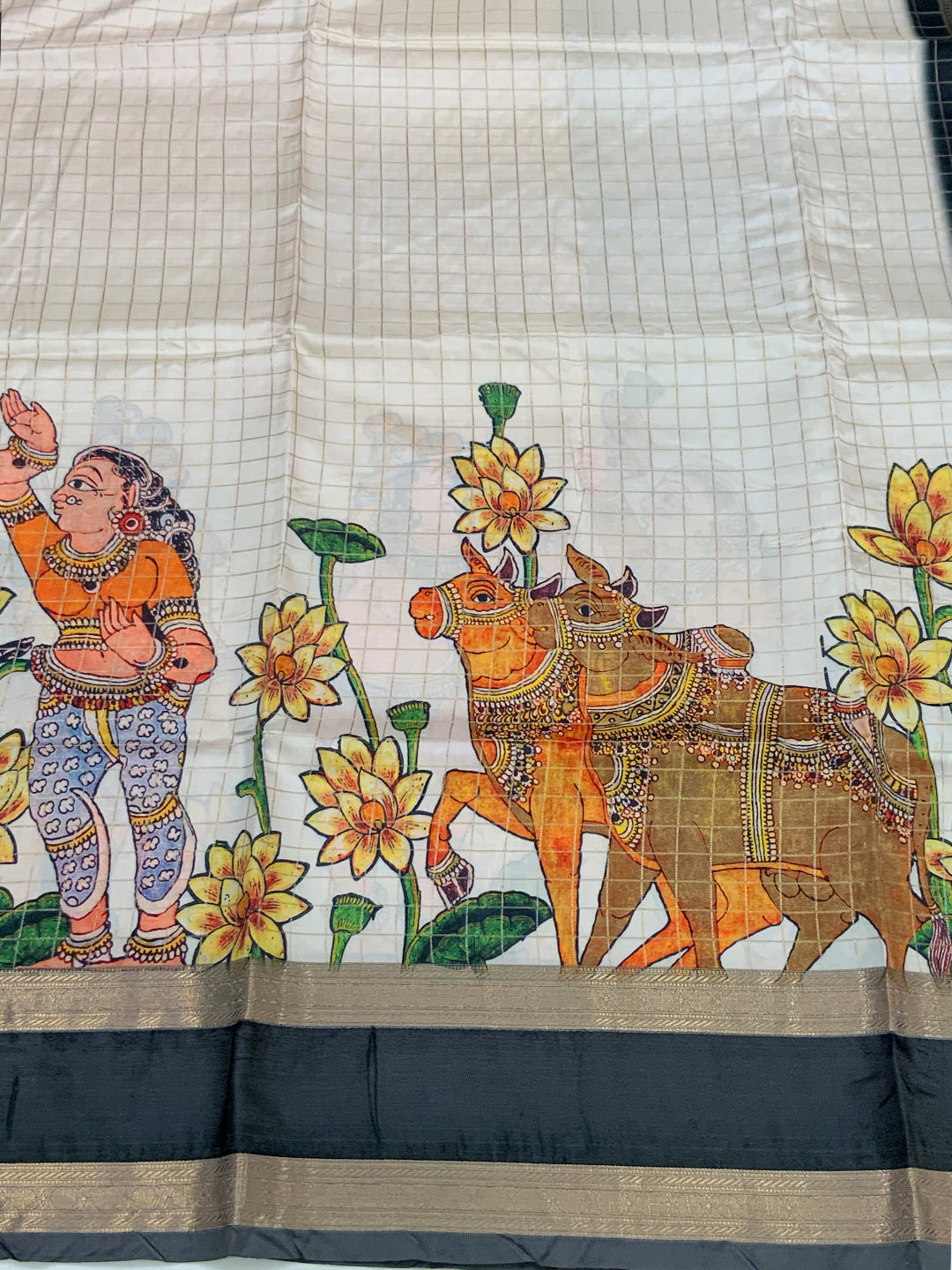 Tradition Kalamkari Satin Bentex Gadwal Saree