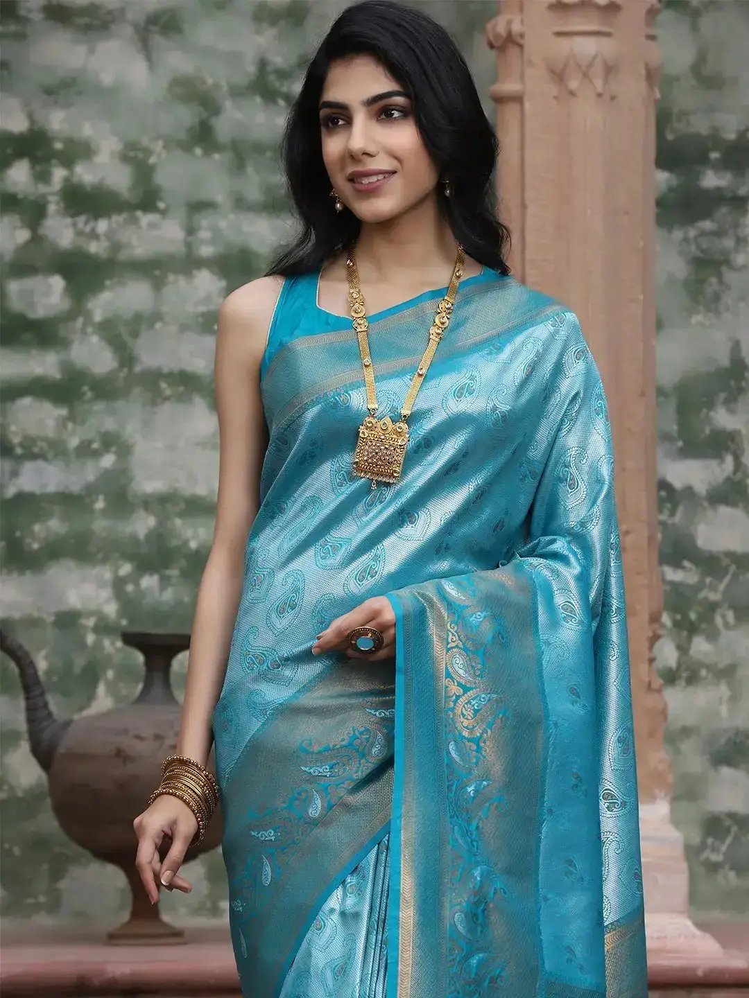 Kanjivaram Silk Saree with Zari Work